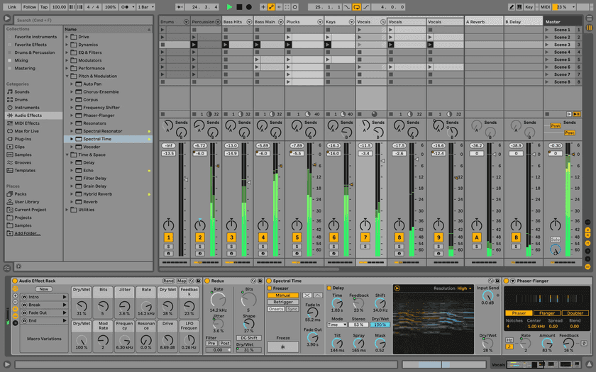 The Ableton interface has a lot going on